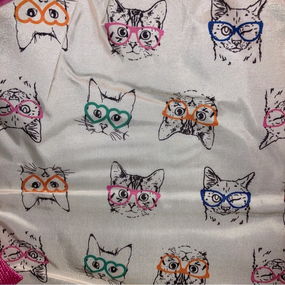 Cat Kitty Print Pop Up Clothes Laundry Hamper Collapsible Handles Novelty New